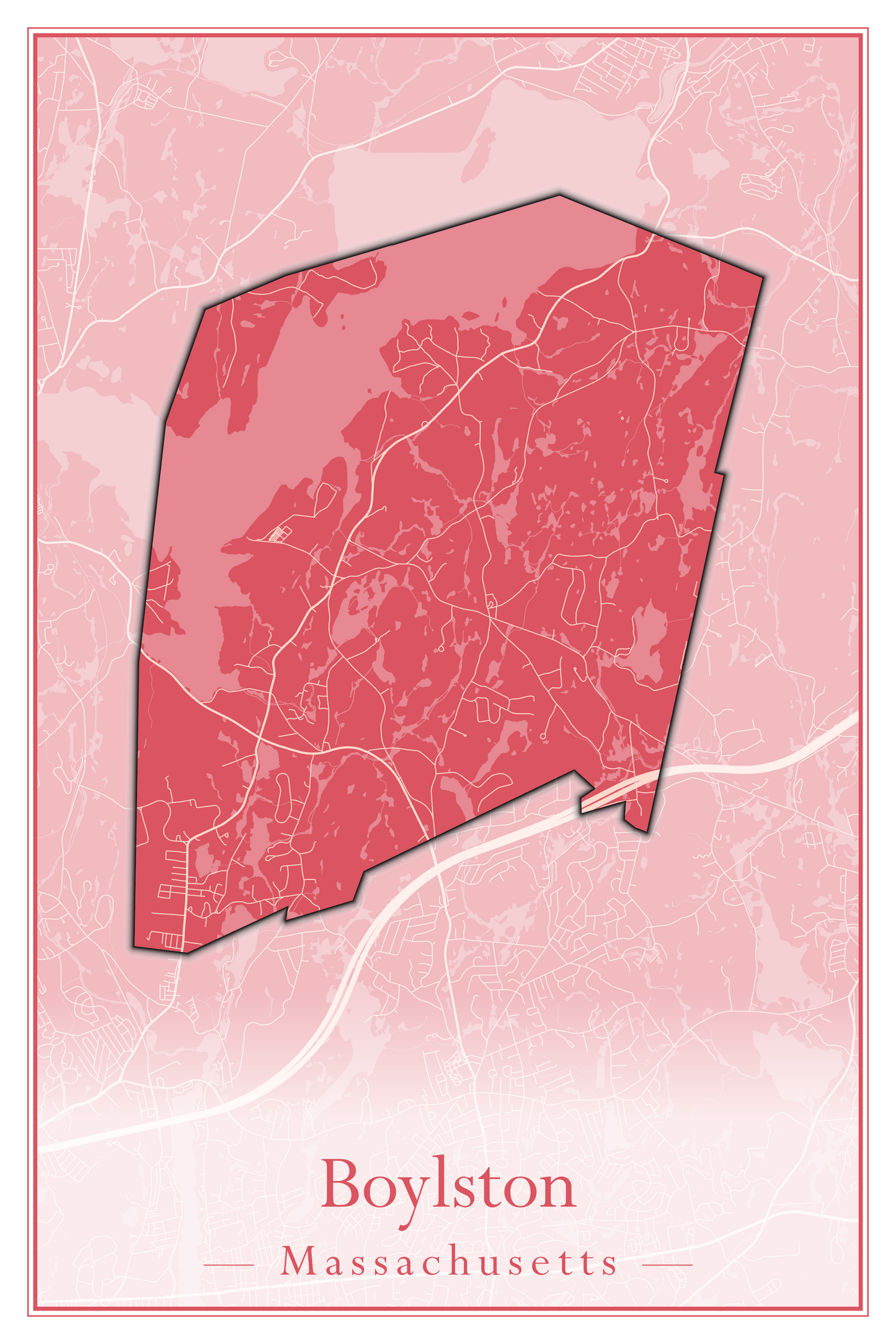 Massachusetts Towns - Street Map (Bourne - Boylston)