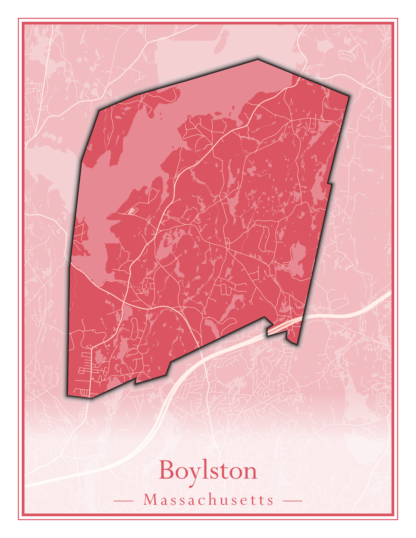 Massachusetts Towns - Street Map (Bourne - Boylston)