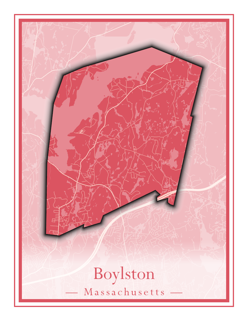 Massachusetts Towns - Street Map (Bourne - Boylston)