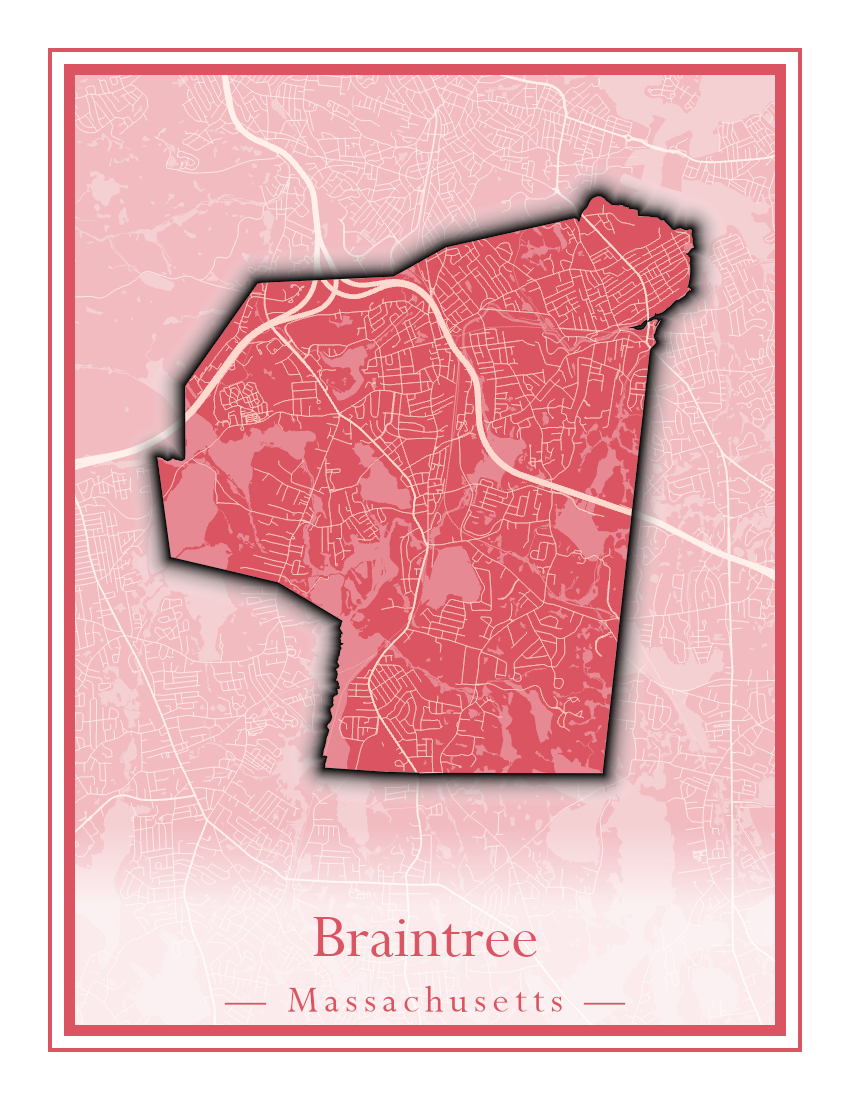 Massachusetts Towns - Street Map (Braintree - Brimfield)