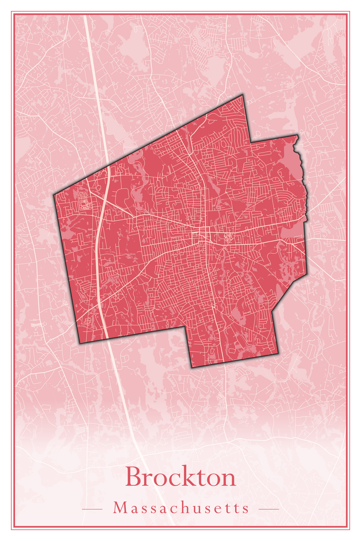 Massachusetts Towns - Street Map (Brockton - Buckland)