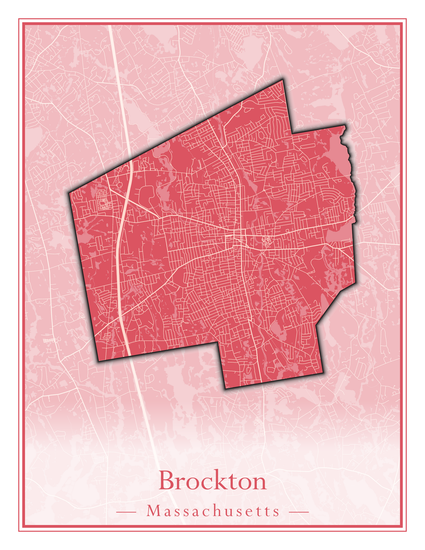 Massachusetts Towns - Street Map (Brockton - Buckland)