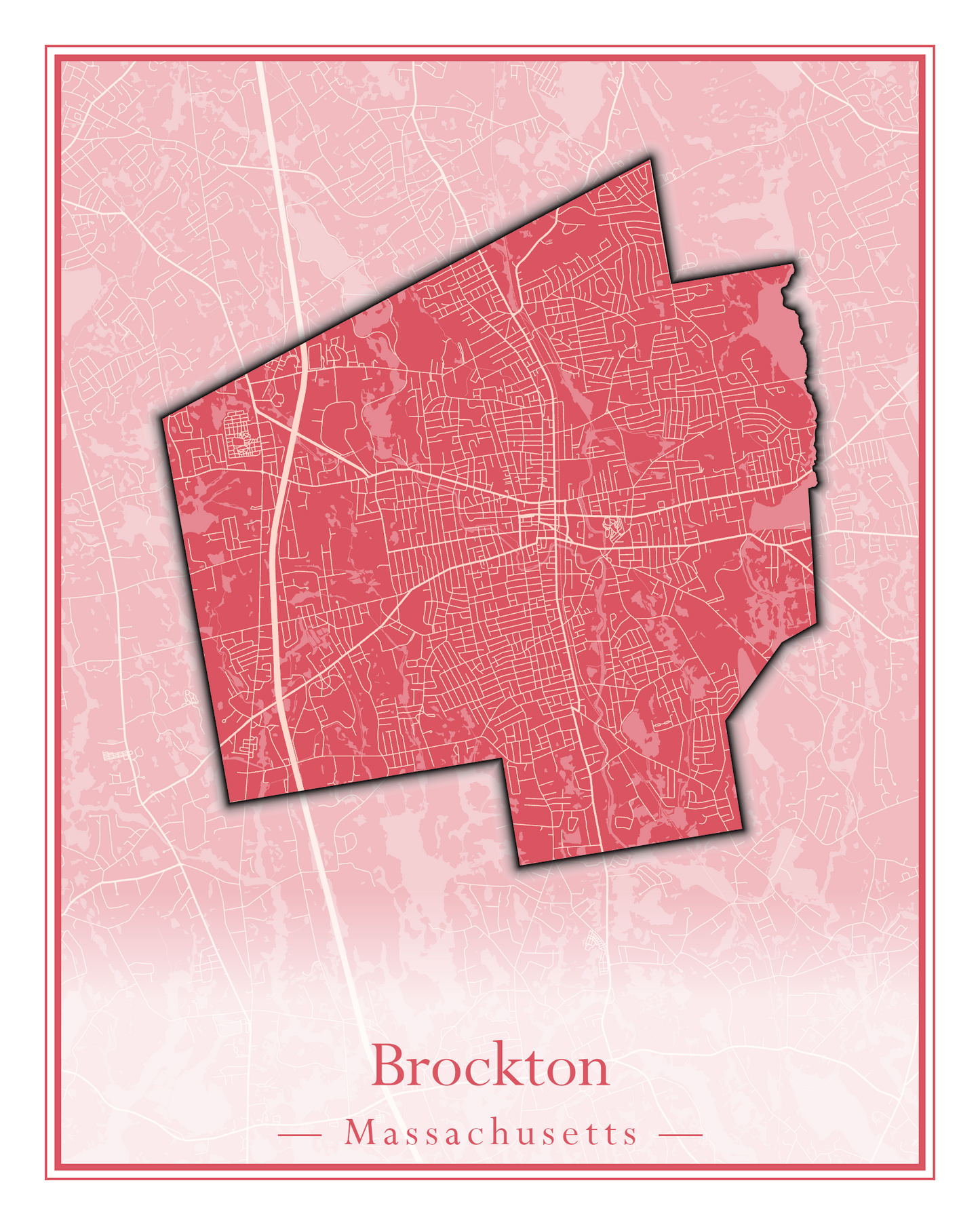 Massachusetts Towns - Street Map (Brockton - Buckland)