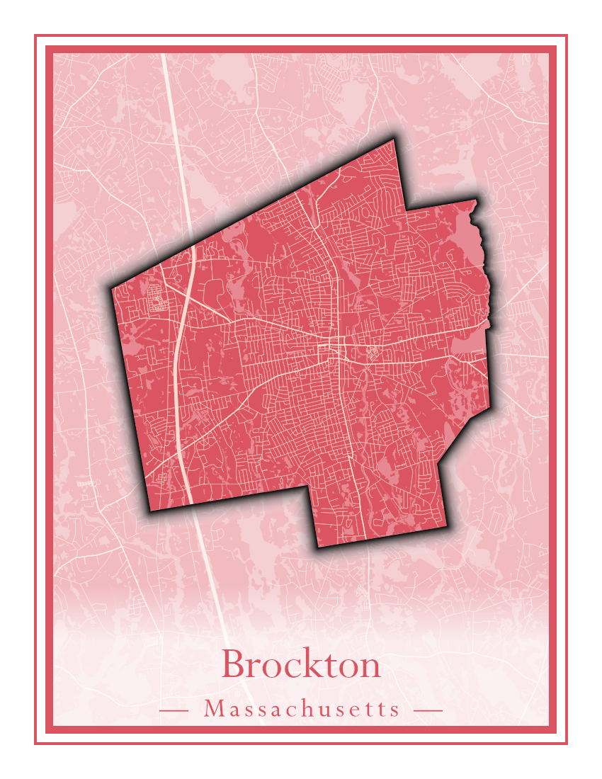 Massachusetts Towns - Street Map (Brockton - Buckland)