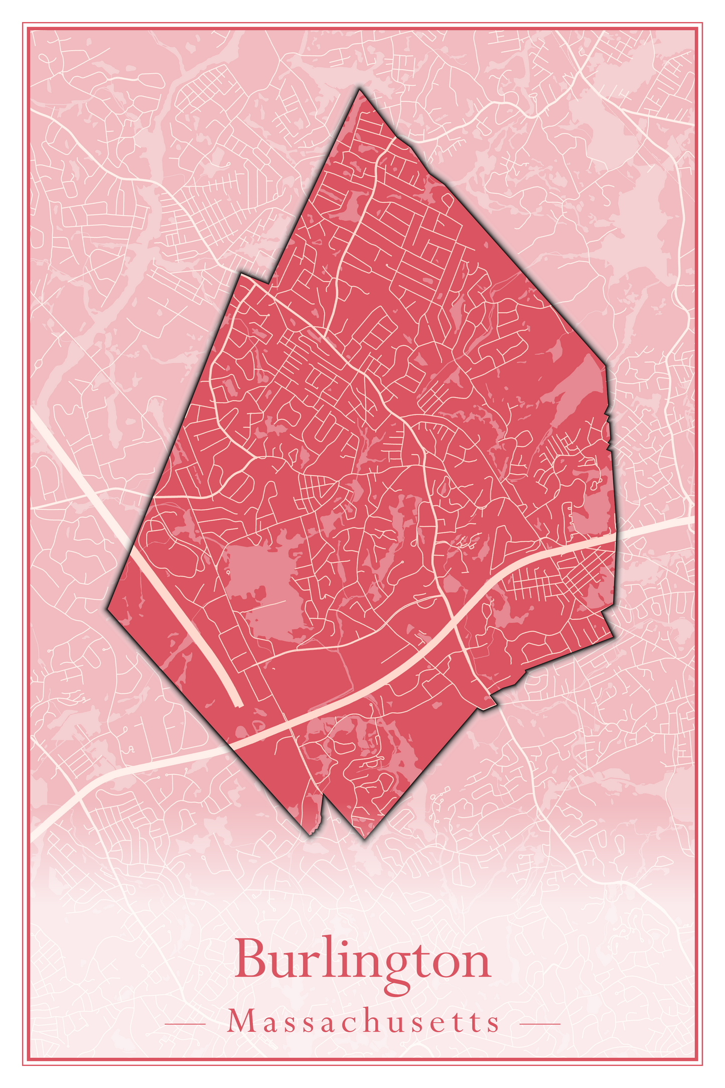 Massachusetts Towns - Street Map (Burlington - Carlisle)