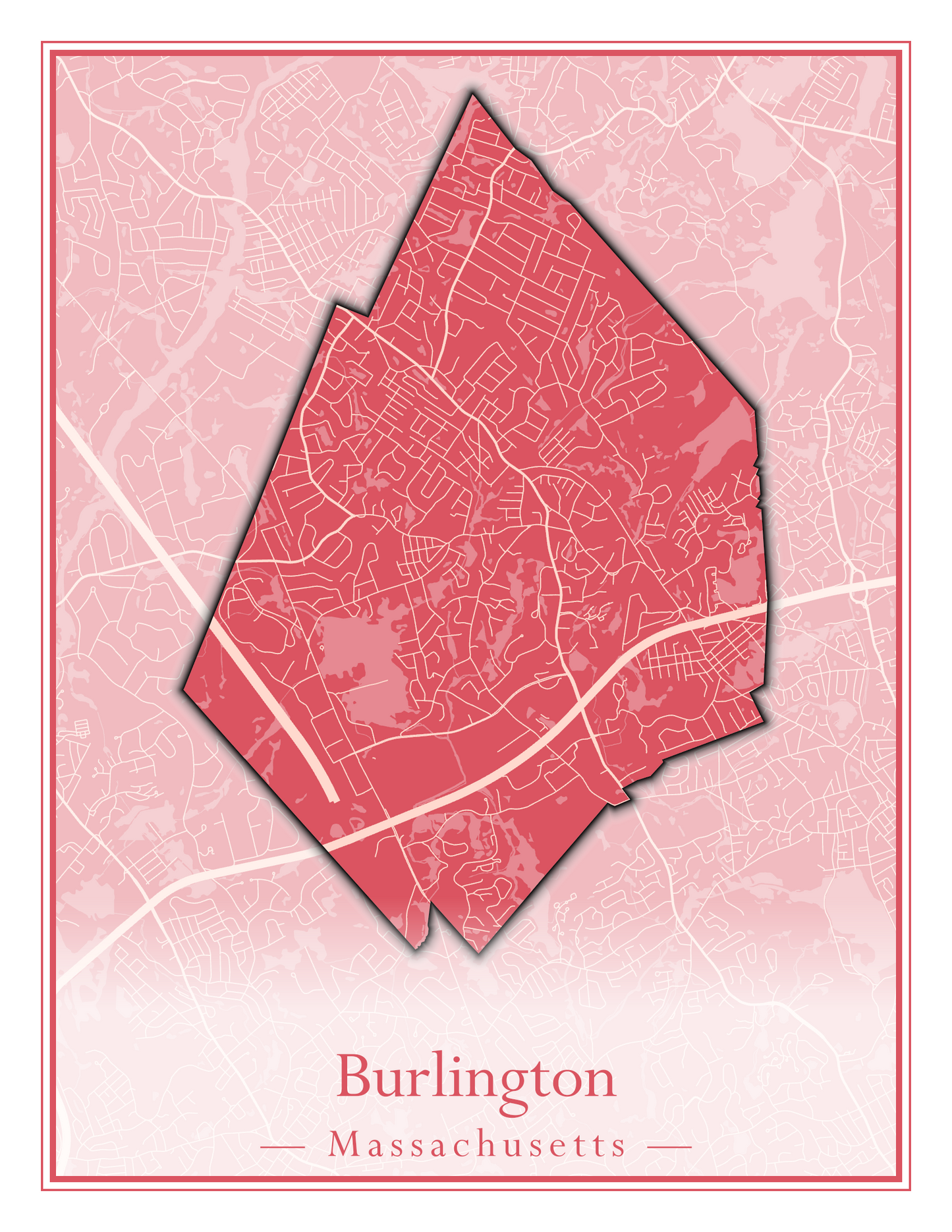 Massachusetts Towns - Street Map (Burlington - Carlisle)