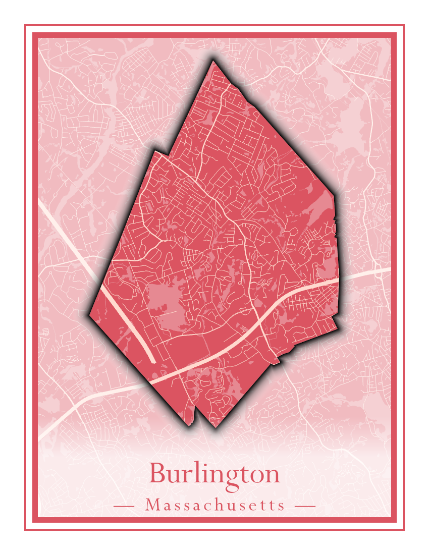 Massachusetts Towns - Street Map (Burlington - Carlisle)