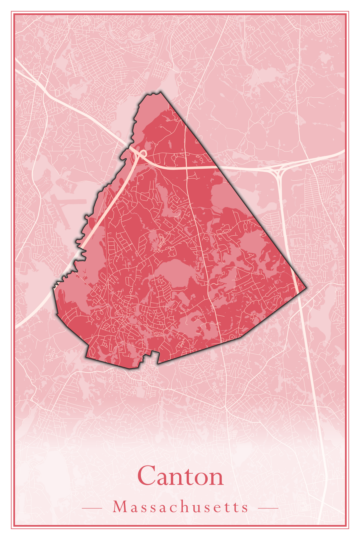 Massachusetts Towns - Street Map (Burlington - Carlisle)