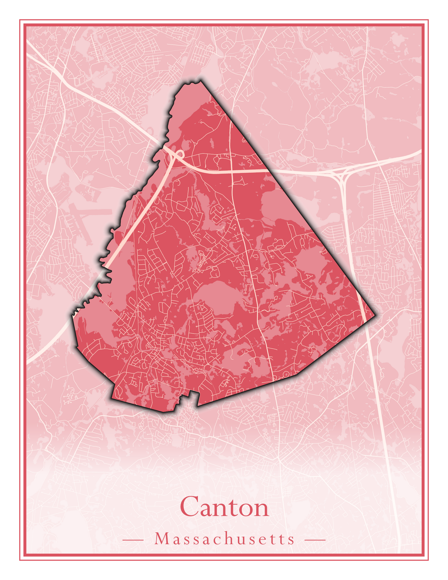 Massachusetts Towns - Street Map (Burlington - Carlisle)