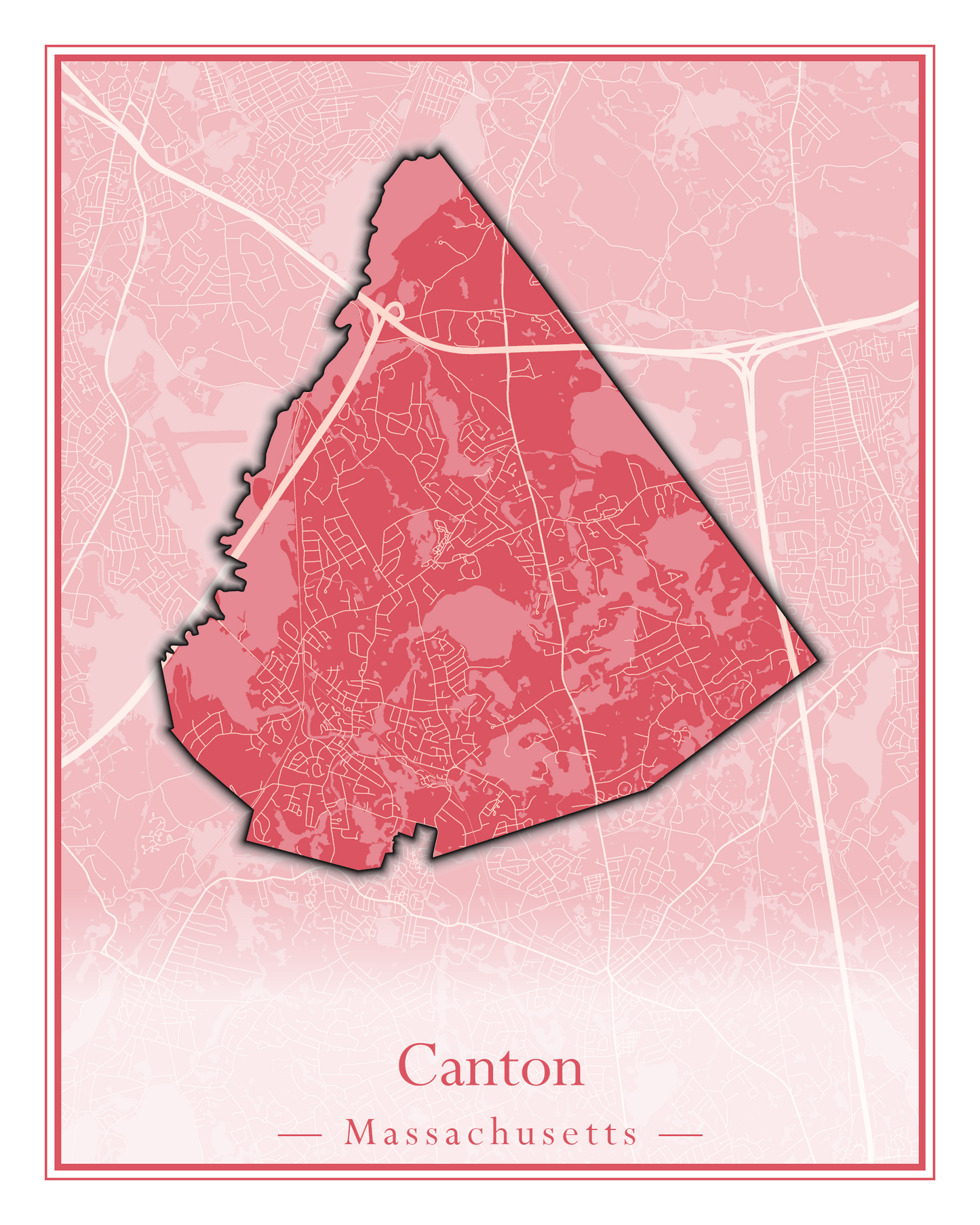 Massachusetts Towns - Street Map (Burlington - Carlisle)