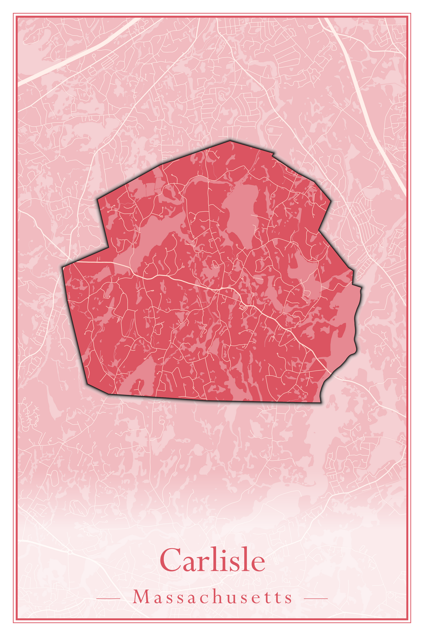 Massachusetts Towns - Street Map (Burlington - Carlisle)