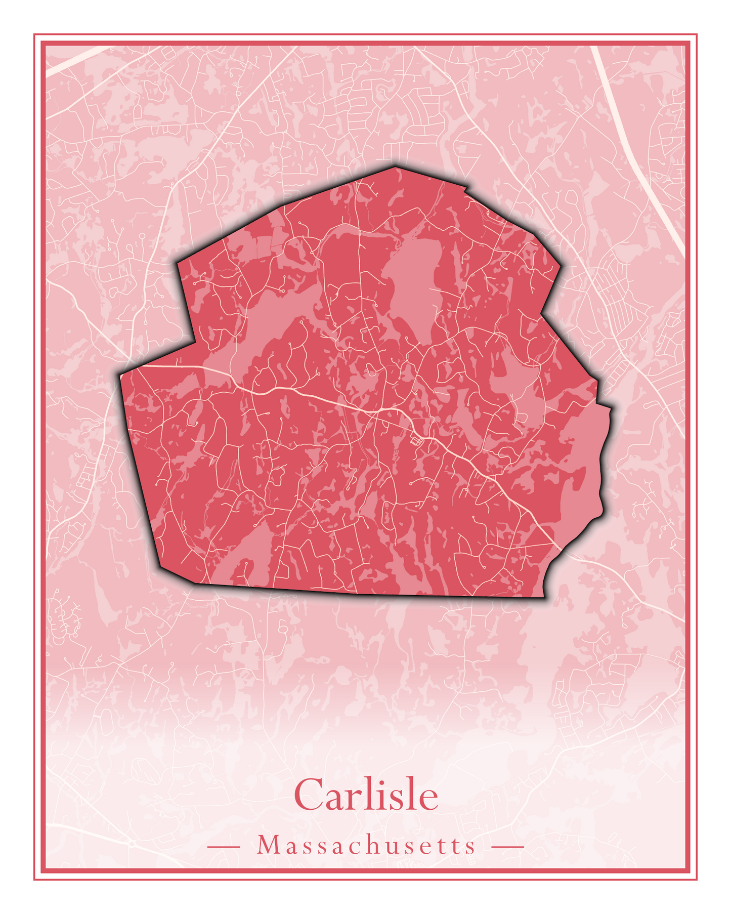 Massachusetts Towns - Street Map (Burlington - Carlisle)