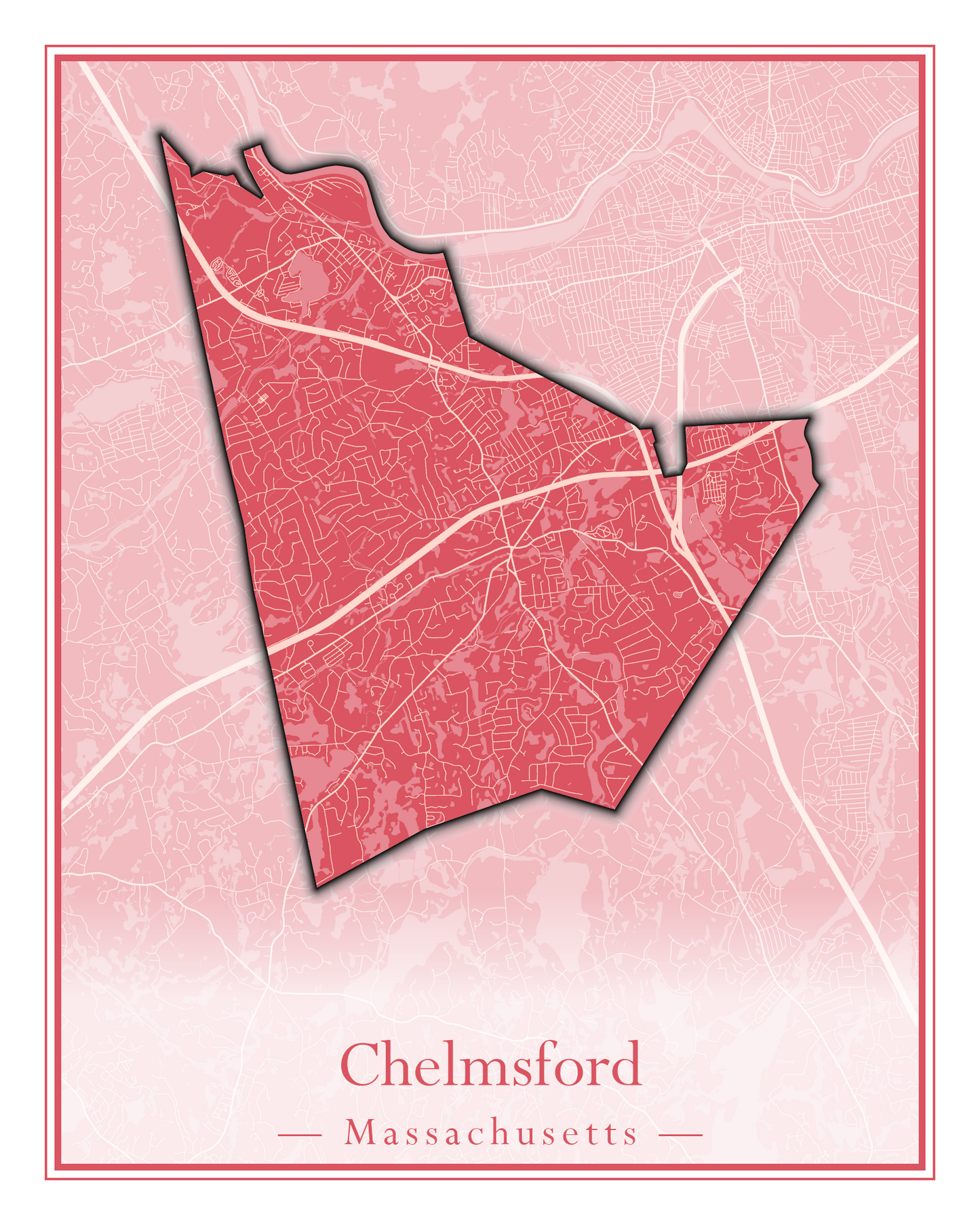 Massachusetts Towns - Street Map (Chelmsford - Chester)