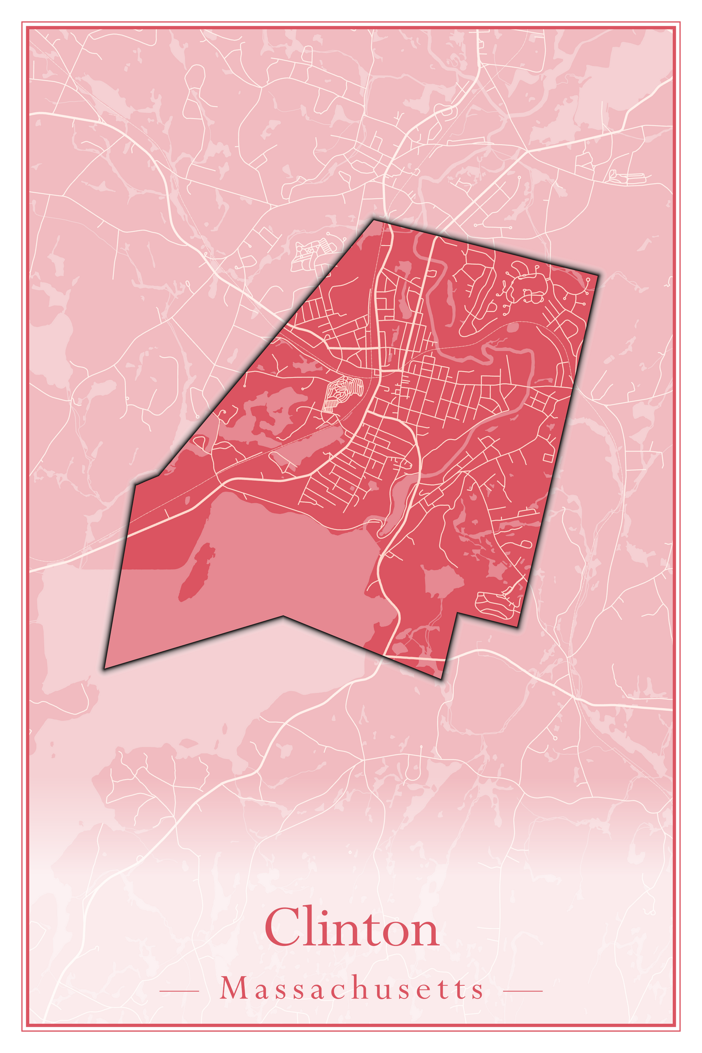 Massachusetts Towns - Street Map (Clinton - Concord)