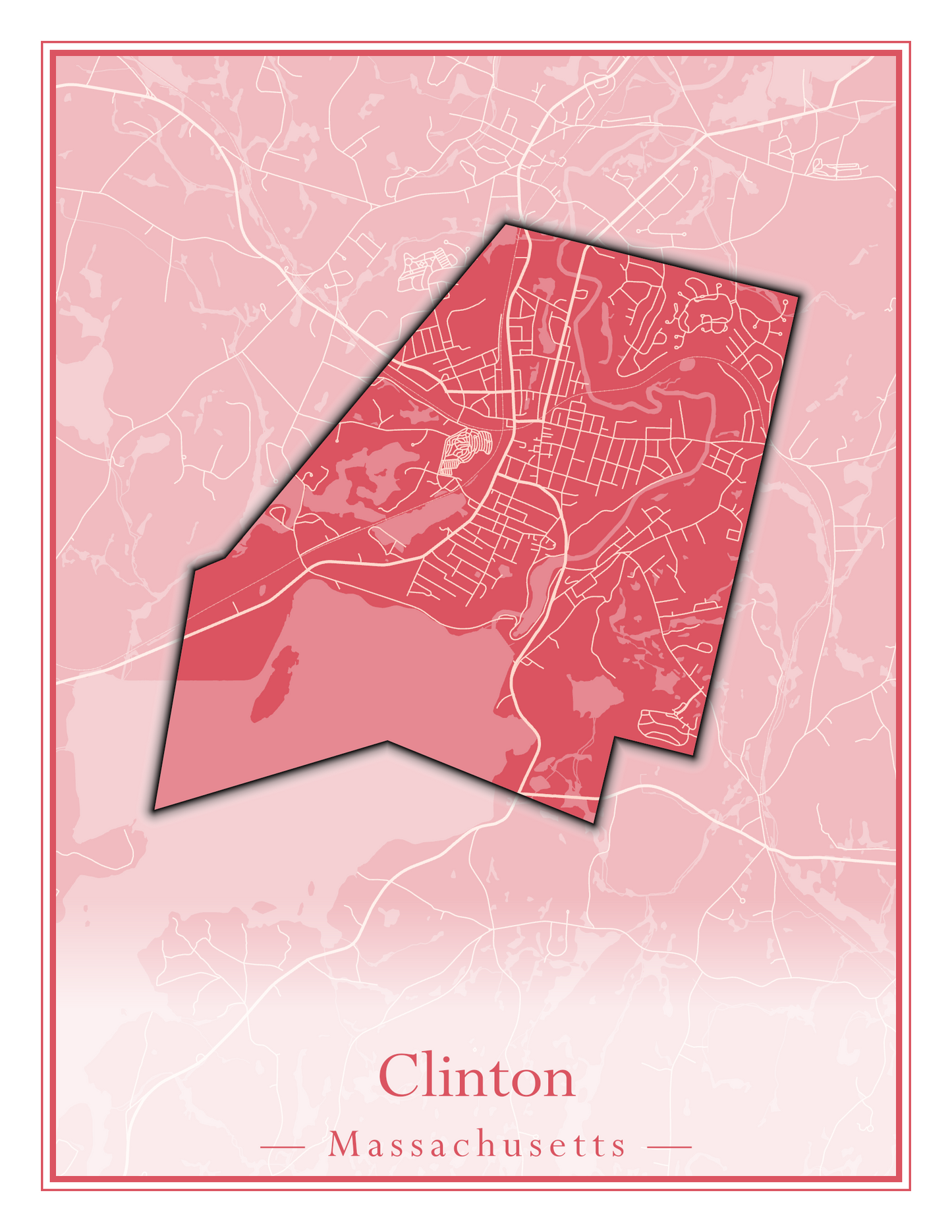 Massachusetts Towns - Street Map (Clinton - Concord)