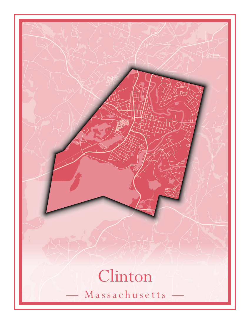 Massachusetts Towns - Street Map (Clinton - Concord)