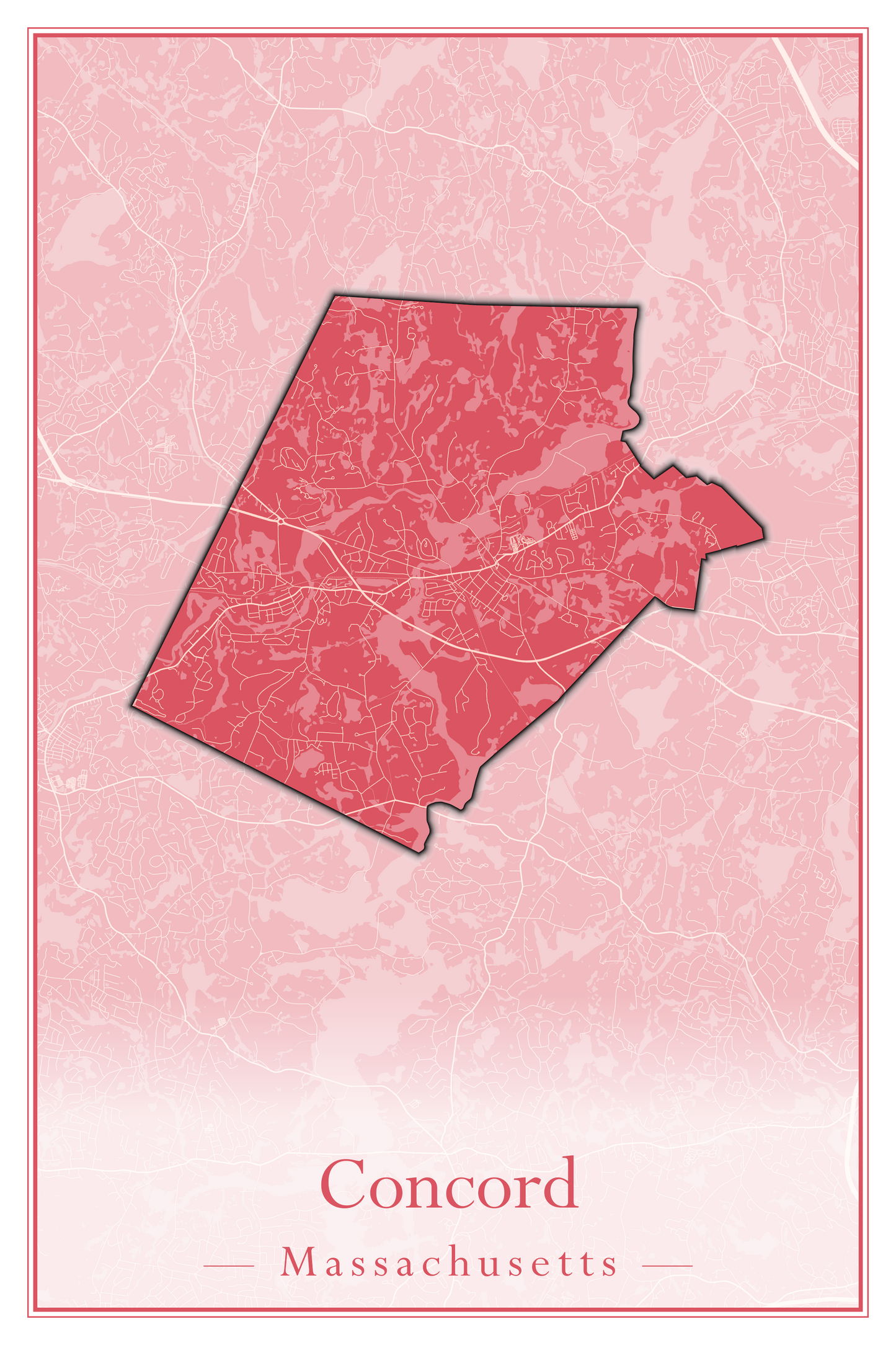 Massachusetts Towns - Street Map (Clinton - Concord)