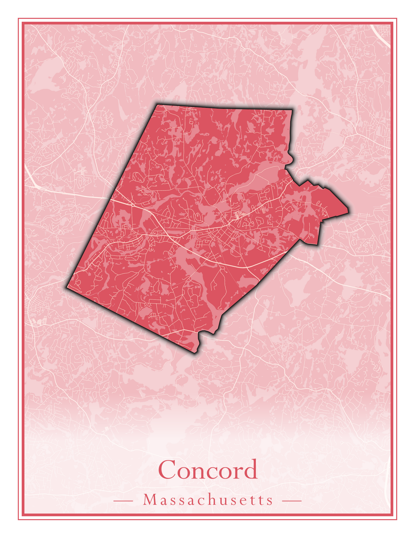 Massachusetts Towns - Street Map (Clinton - Concord)