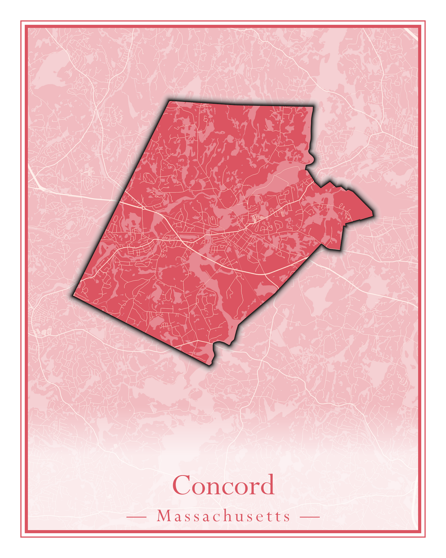 Massachusetts Towns - Street Map (Clinton - Concord)