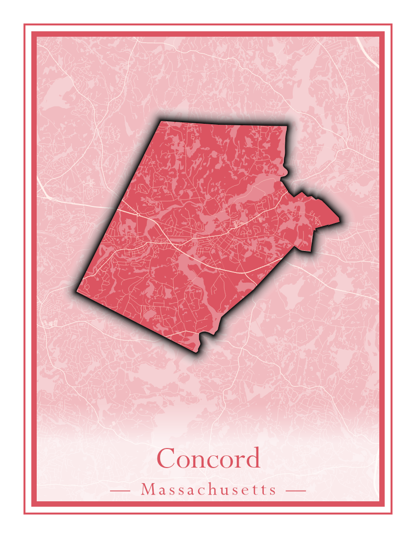 Massachusetts Towns - Street Map (Clinton - Concord)