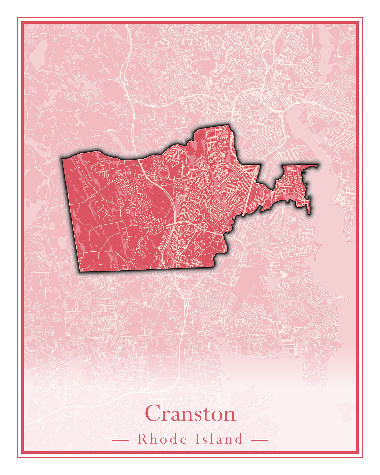 Rhode Island Towns - Street Map (Charlestown - Cumberland)