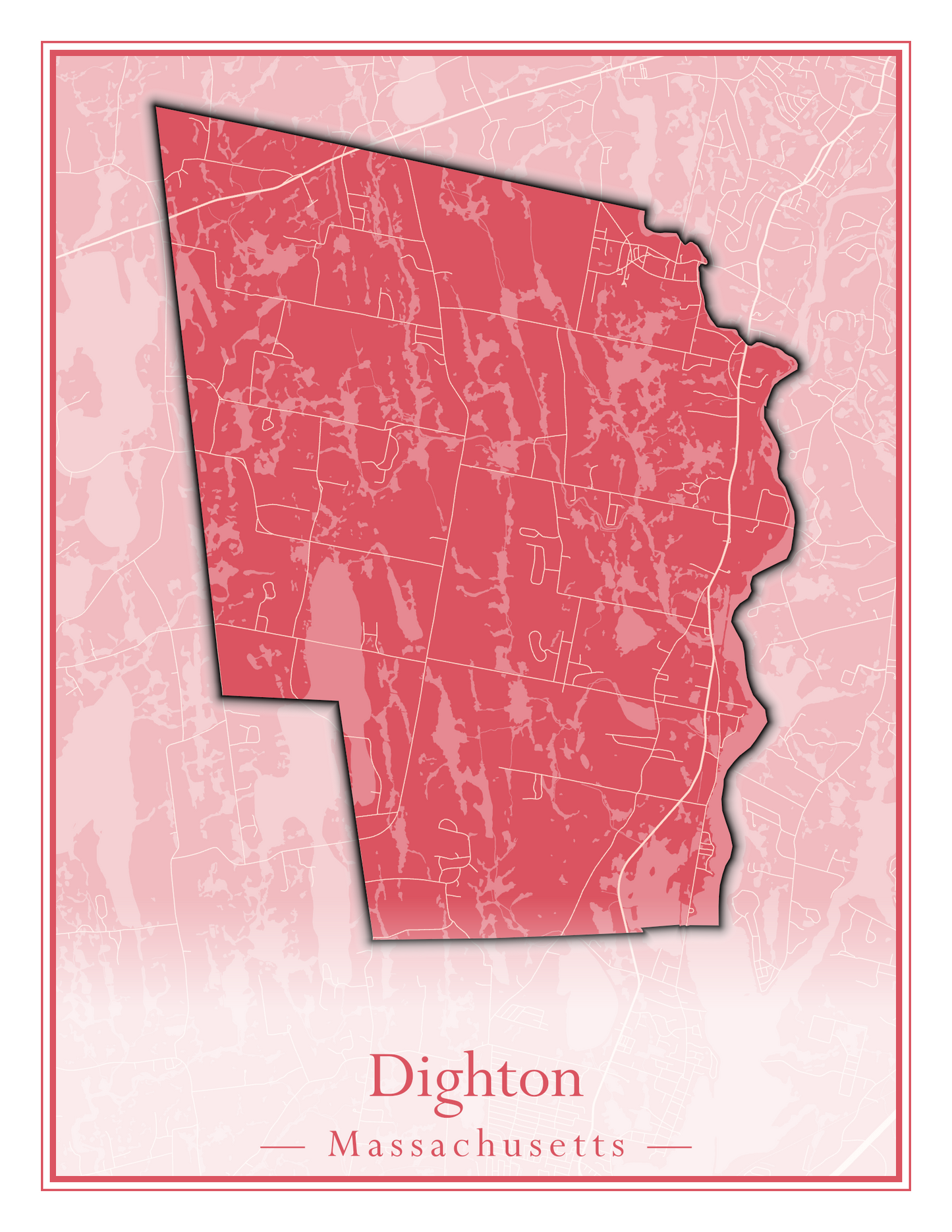 Massachusetts Towns - Street Map (Dighton - Dracut)