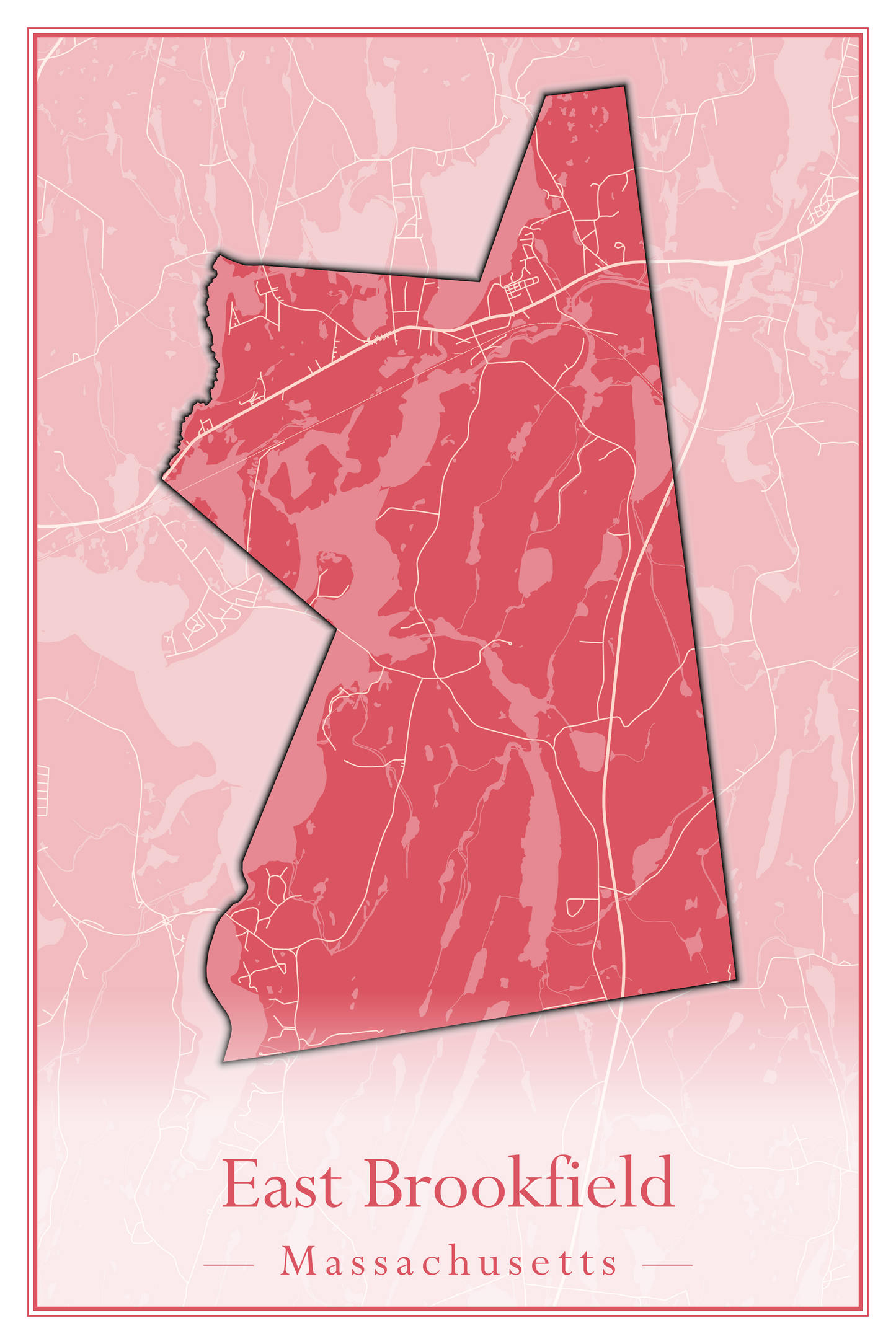 Massachusetts Towns - Street Map (East Brookfield - Easthampton)