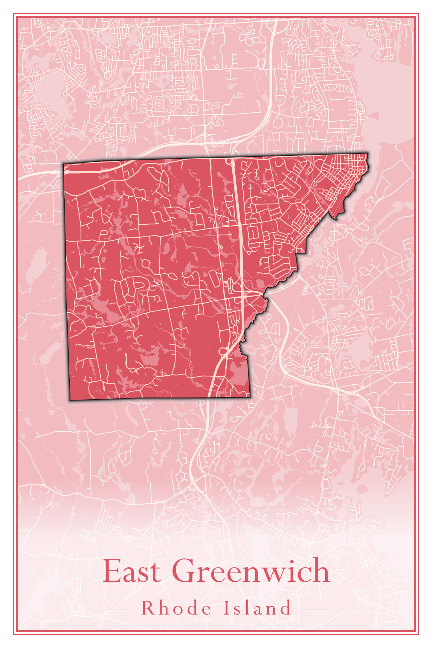 Rhode Island Towns - Street Map (East Greenwich - Foster)