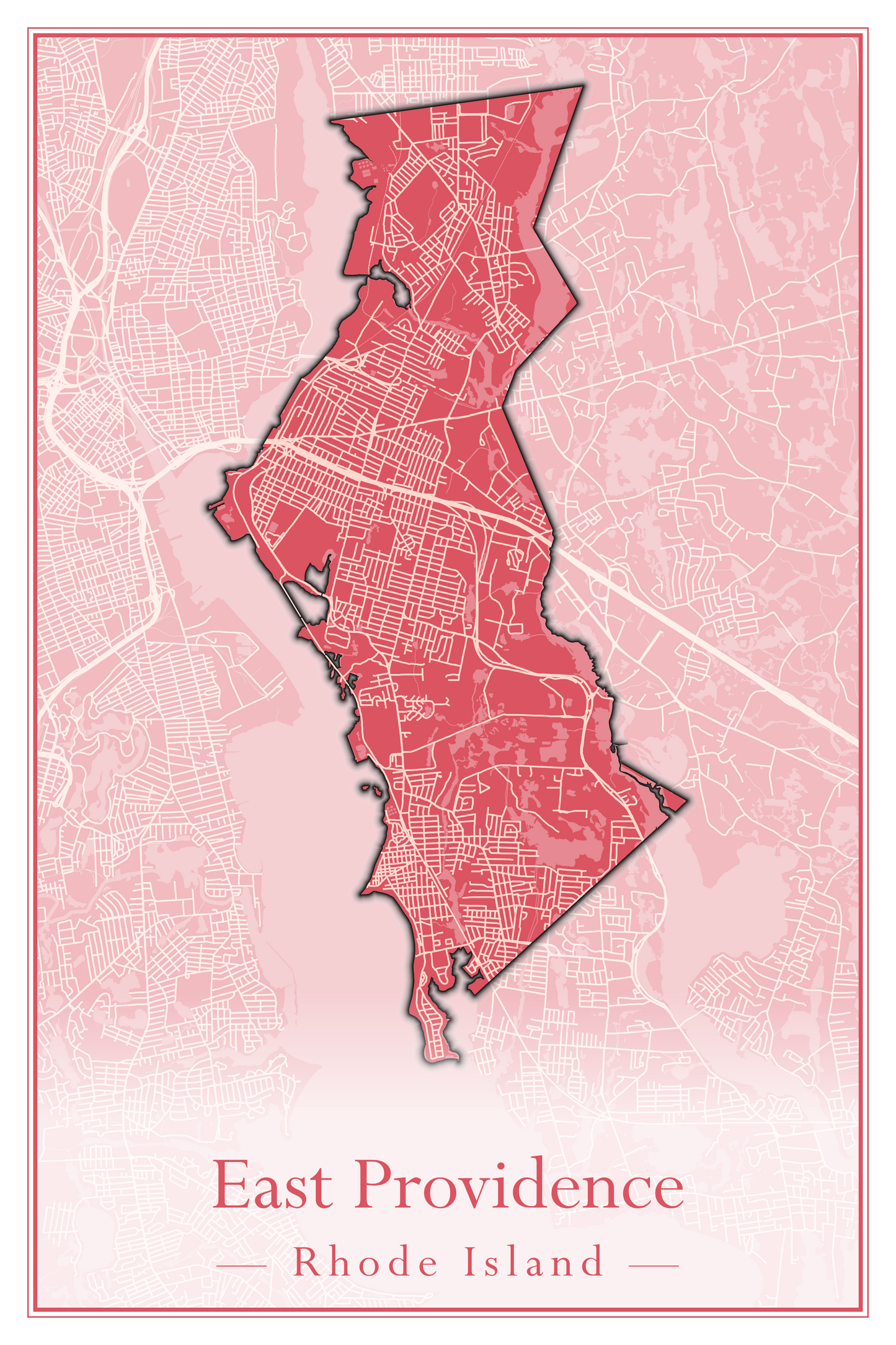 Rhode Island Towns - Street Map (East Greenwich - Foster)