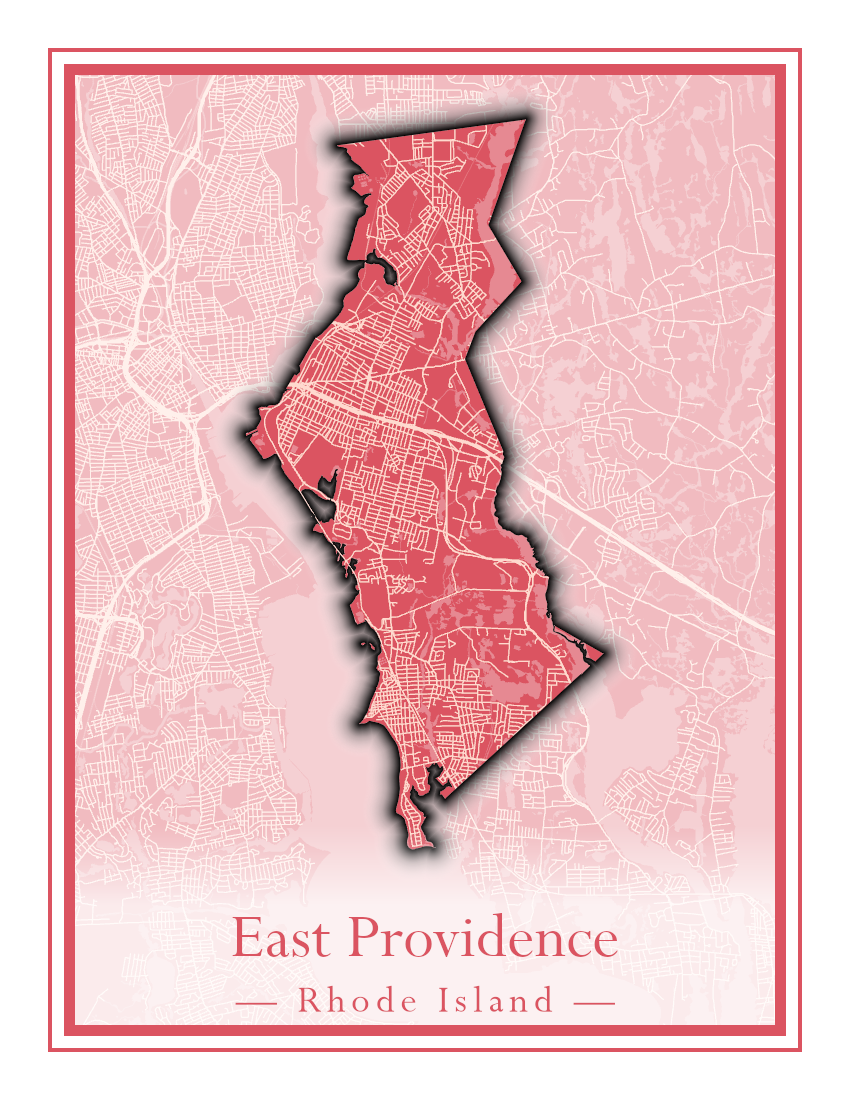 Rhode Island Towns - Street Map (East Greenwich - Foster)