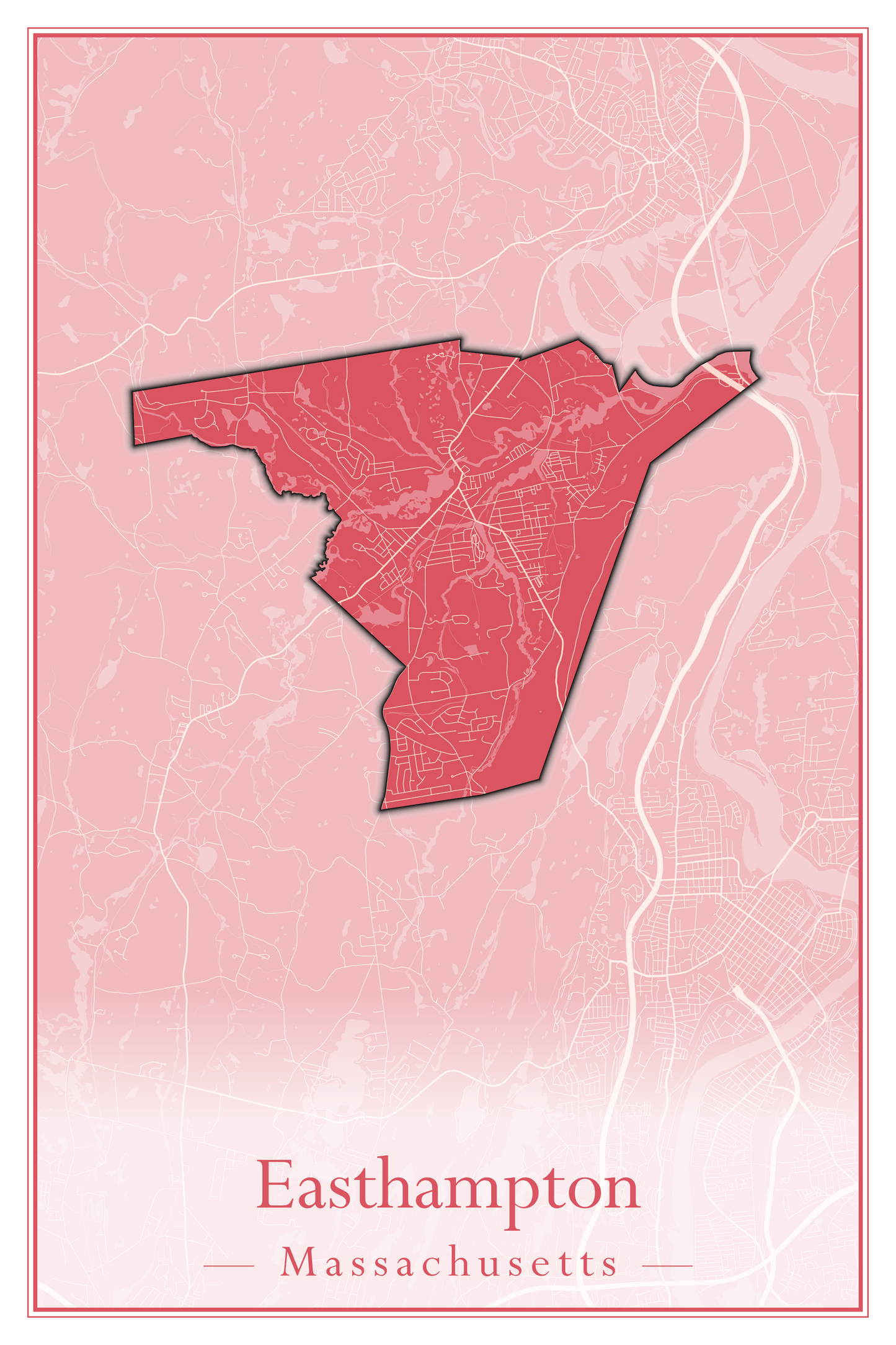 Massachusetts Towns - Street Map (East Brookfield - Easthampton)