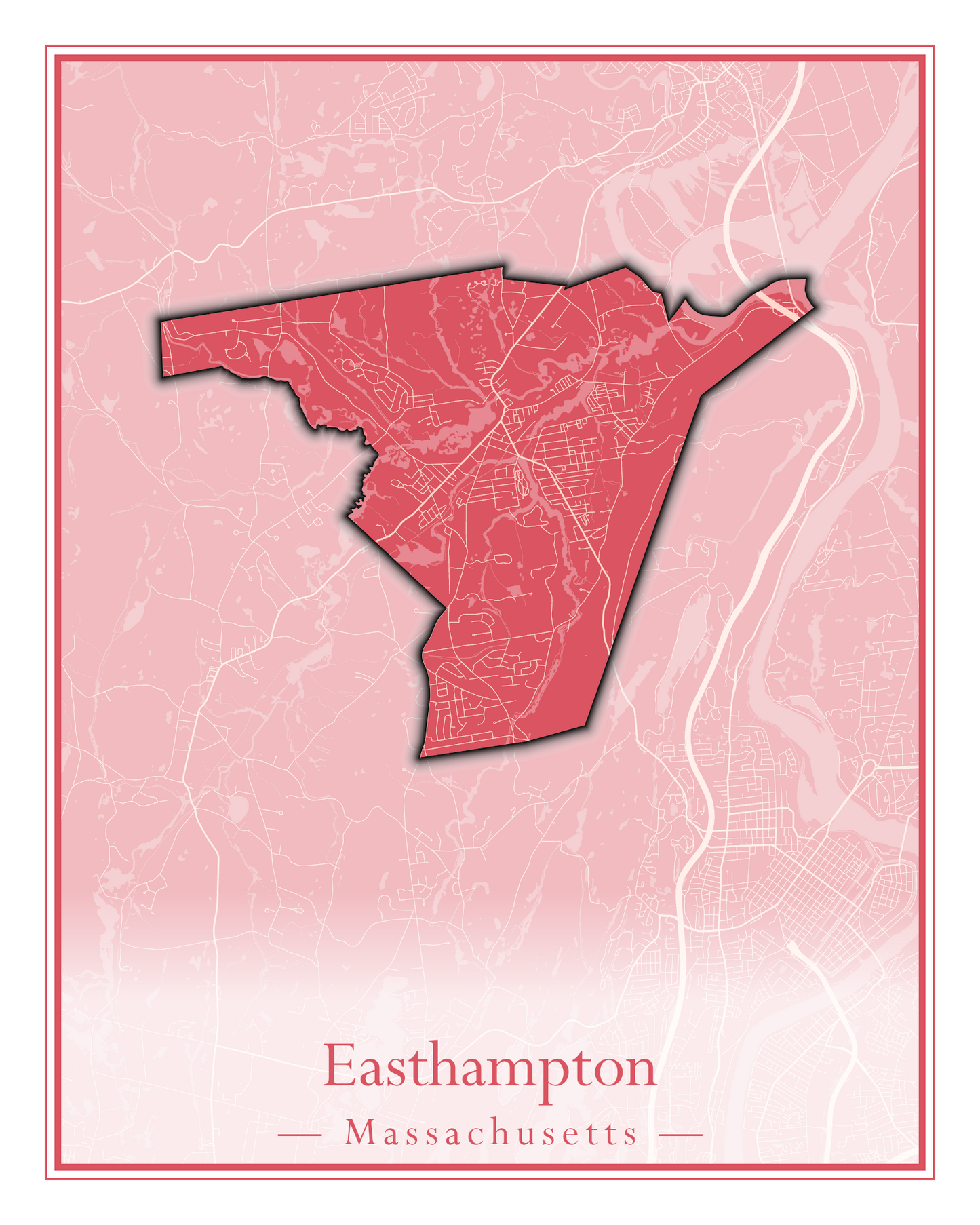 Massachusetts Towns - Street Map (East Brookfield - Easthampton)