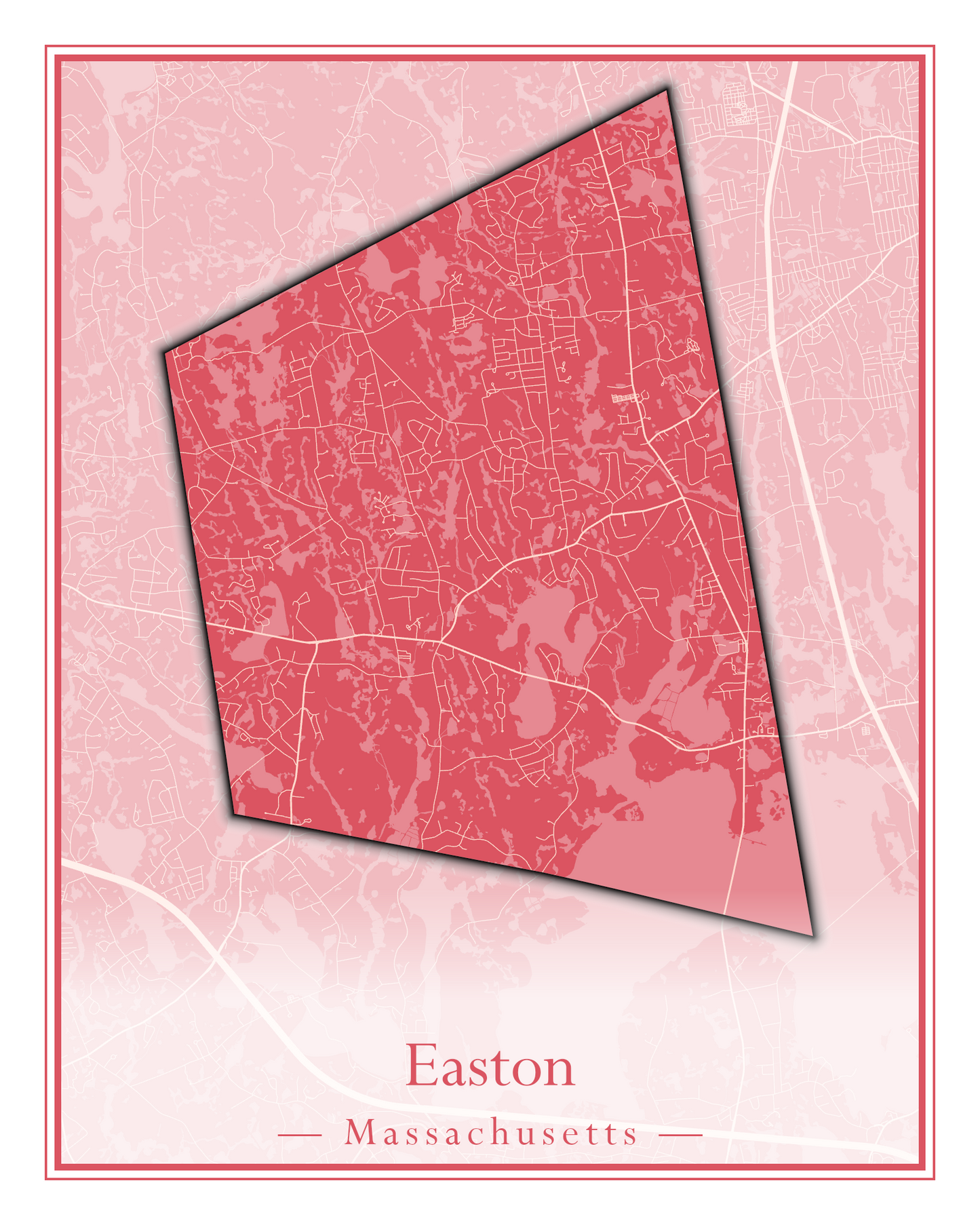 Massachusetts Towns - Street Map (Easton - Erving)