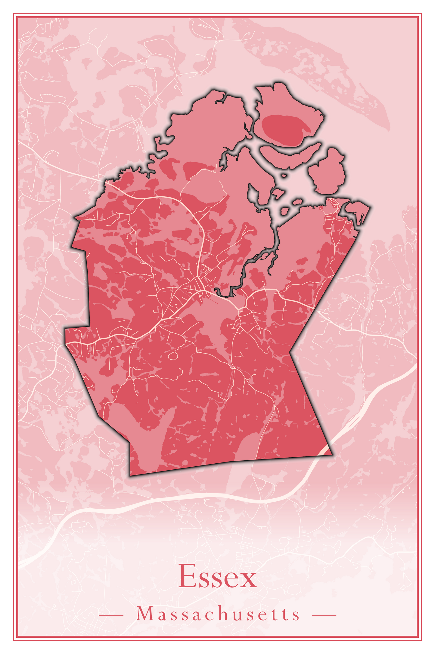 Massachusetts Towns - Street Map (Essex - Fall River)