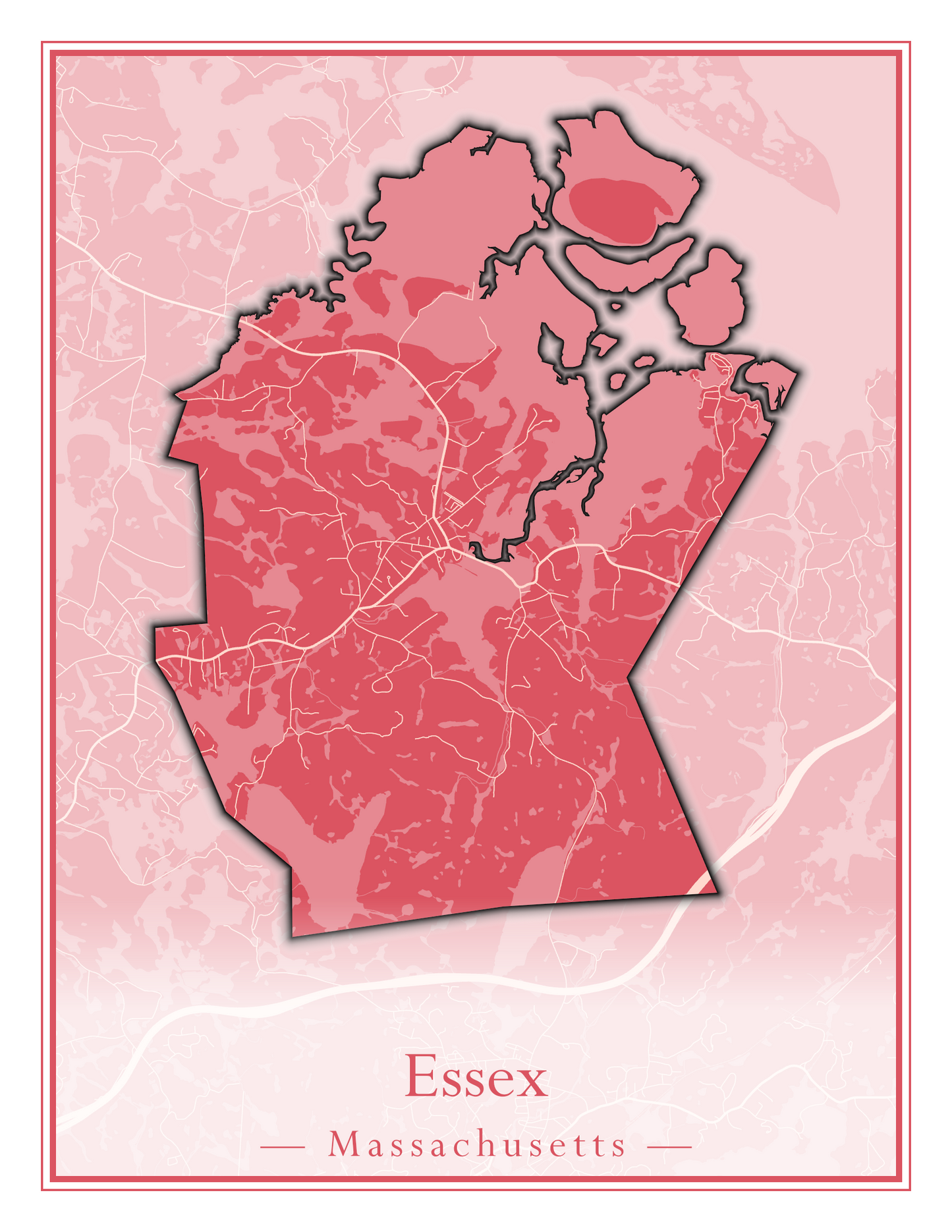 Massachusetts Towns - Street Map (Essex - Fall River)