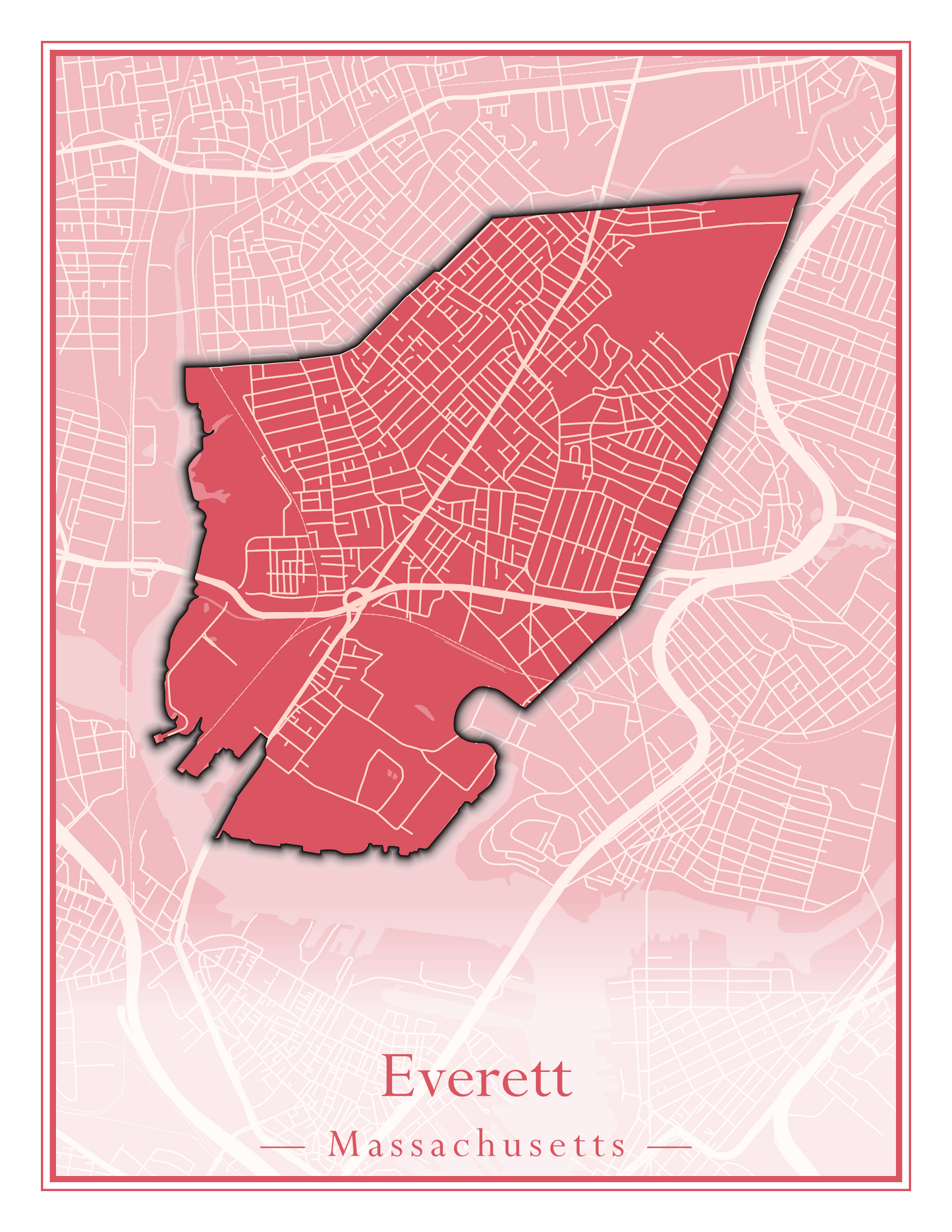 Massachusetts Towns - Street Map (Essex - Fall River)