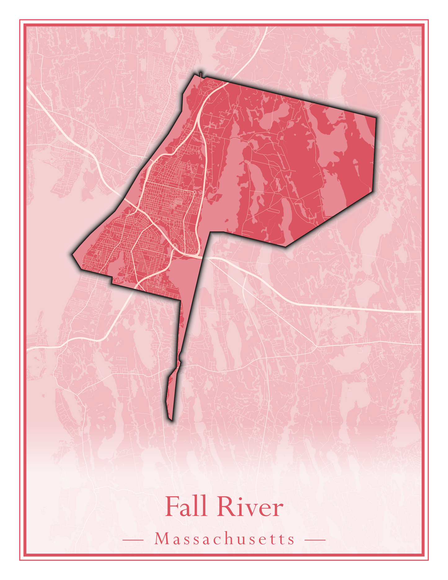 Massachusetts Towns - Street Map (Essex - Fall River)