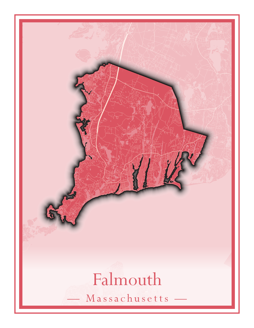 Massachusetts Towns - Street Map (Falmouth - Foxborough)