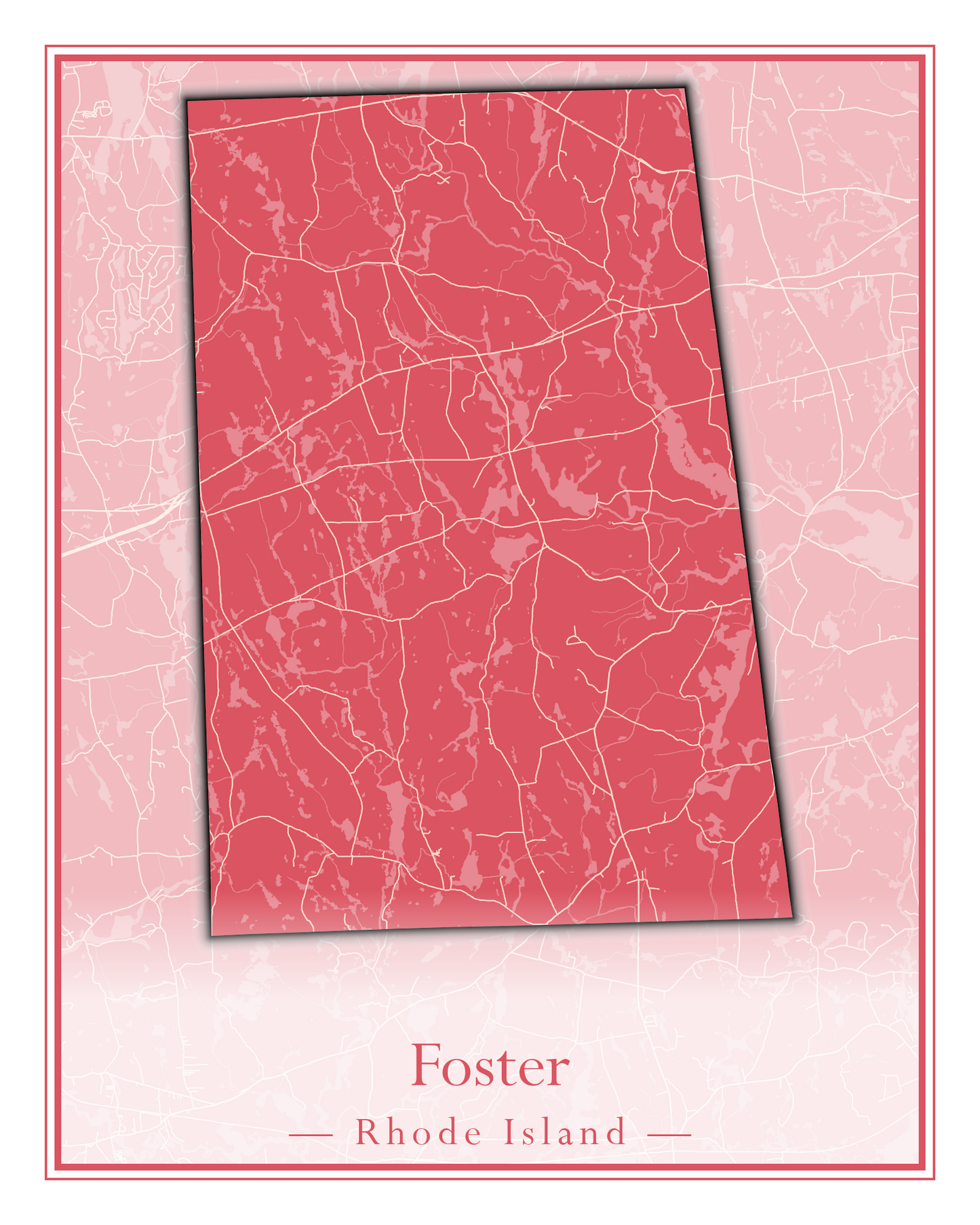 Rhode Island Towns - Street Map (East Greenwich - Foster)