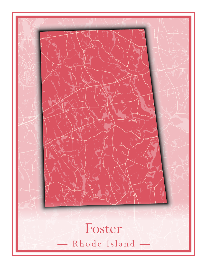 Rhode Island Towns - Street Map (East Greenwich - Foster)