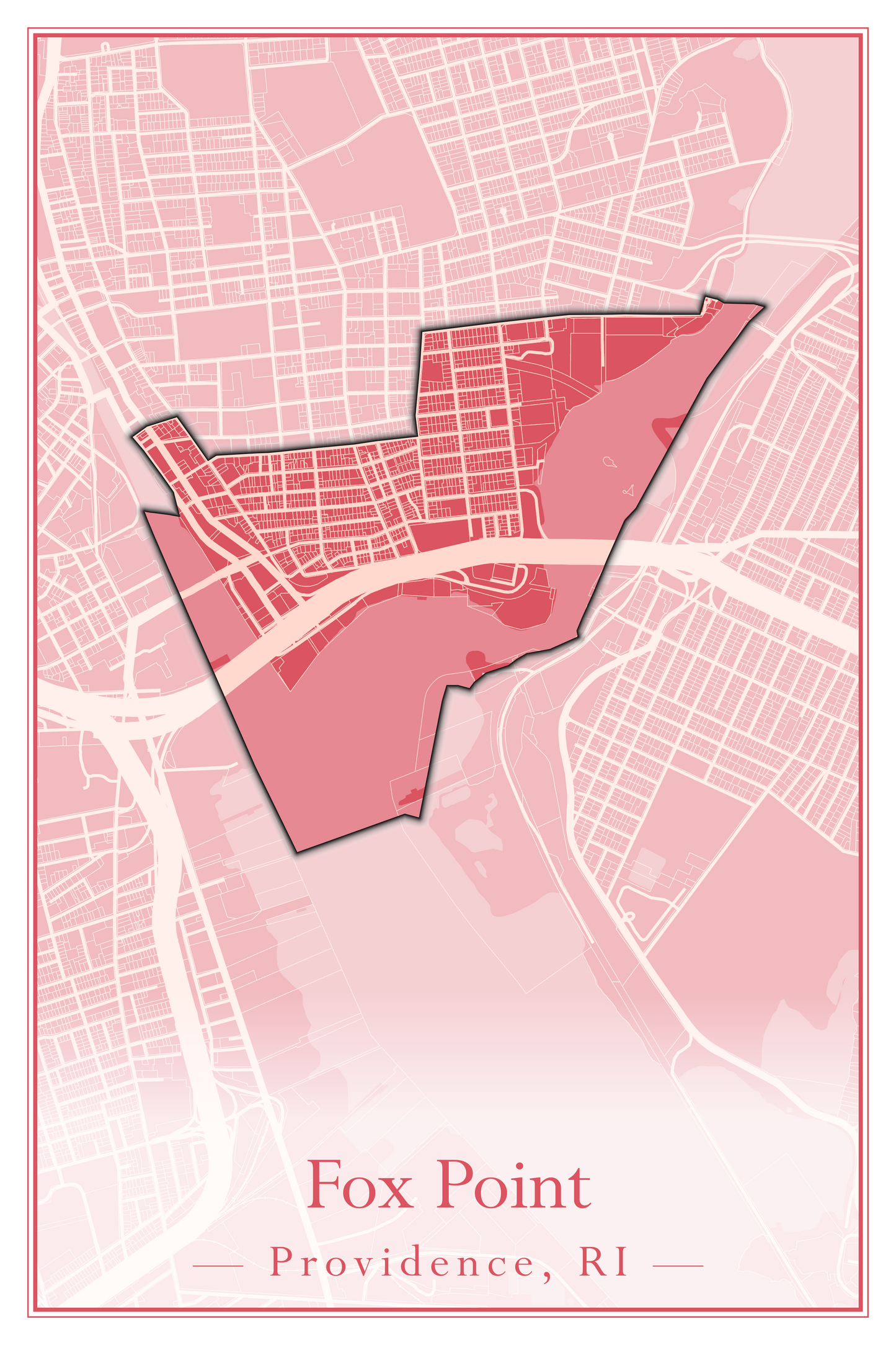 Providence Neighborhoods - Street Map (Elmhurst - Fox Point)