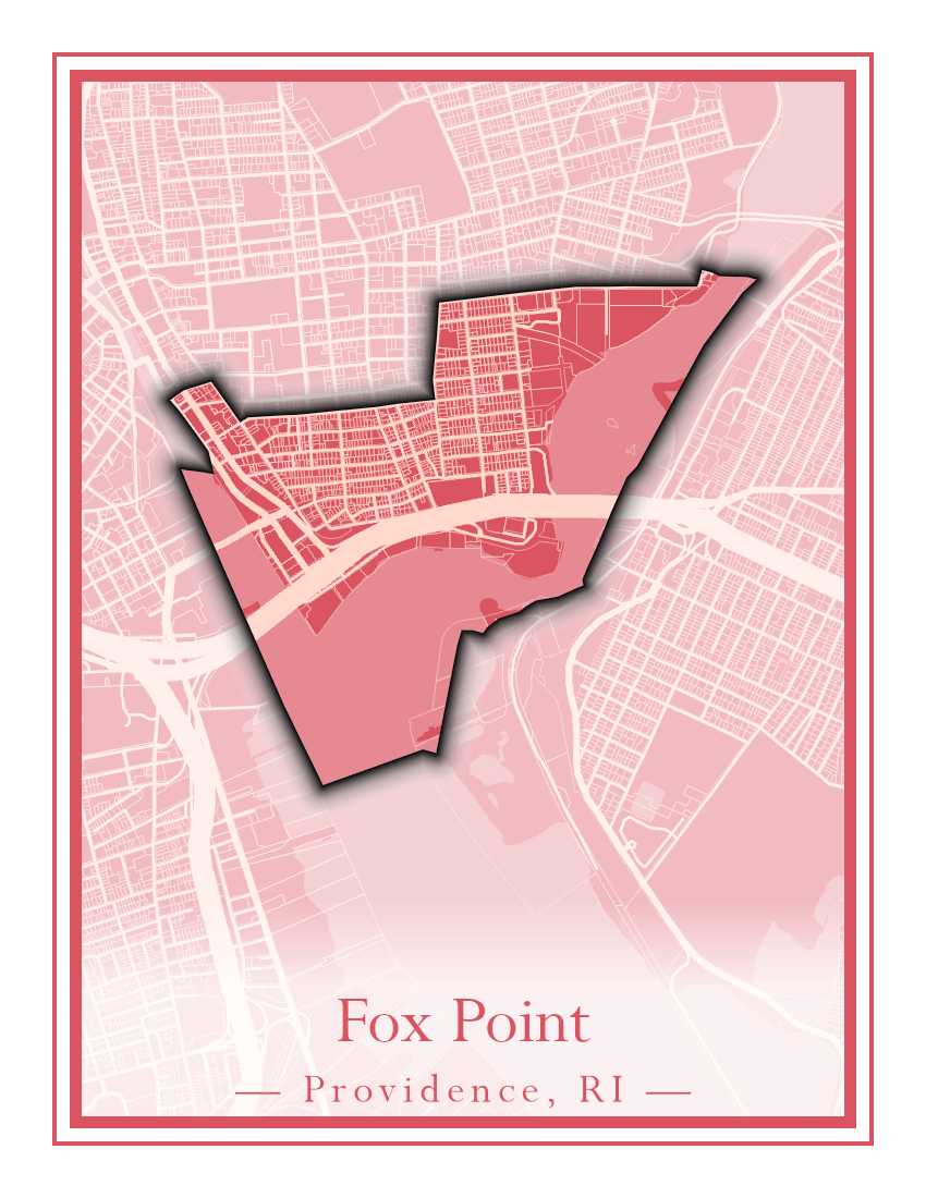 Providence Neighborhoods - Street Map (Elmhurst - Fox Point)