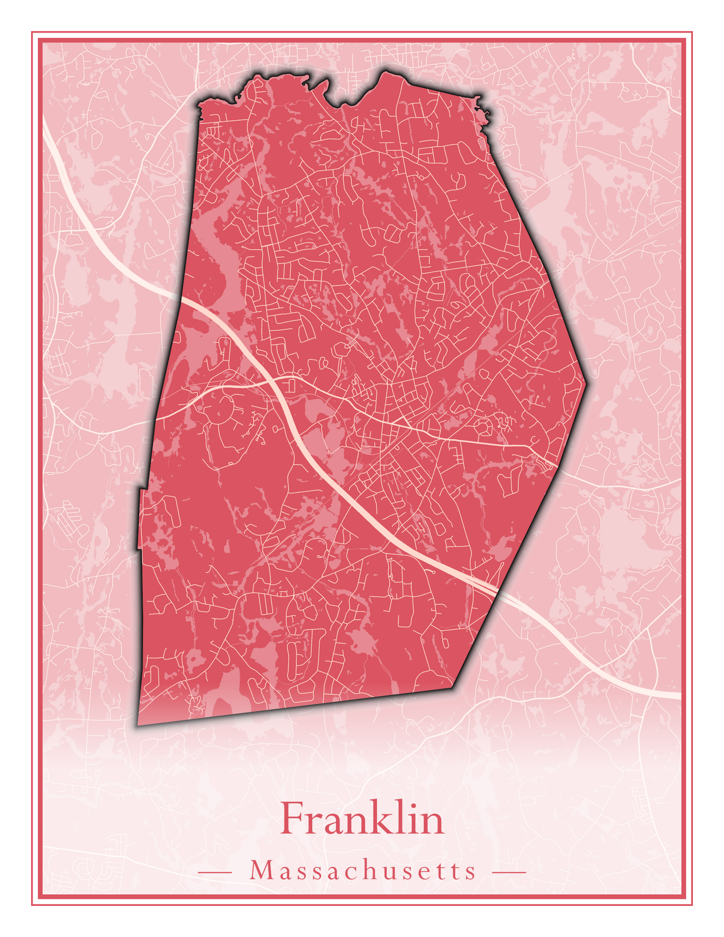 Massachusetts Towns - Street Map (Framingham - Gardner)