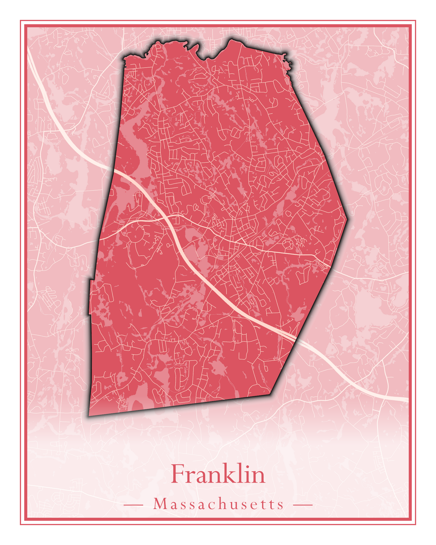 Massachusetts Towns - Street Map (Framingham - Gardner)