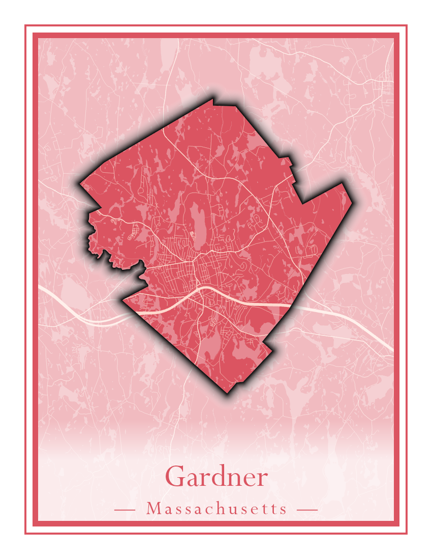 Massachusetts Towns - Street Map (Framingham - Gardner)