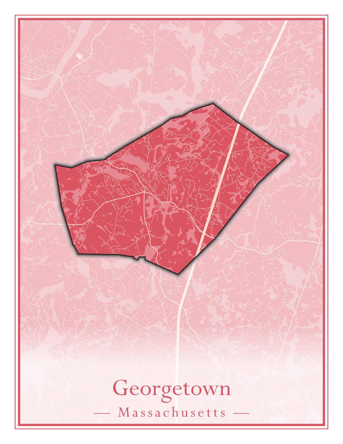 Massachusetts Towns - Street Map (Georgetown - Goshen)