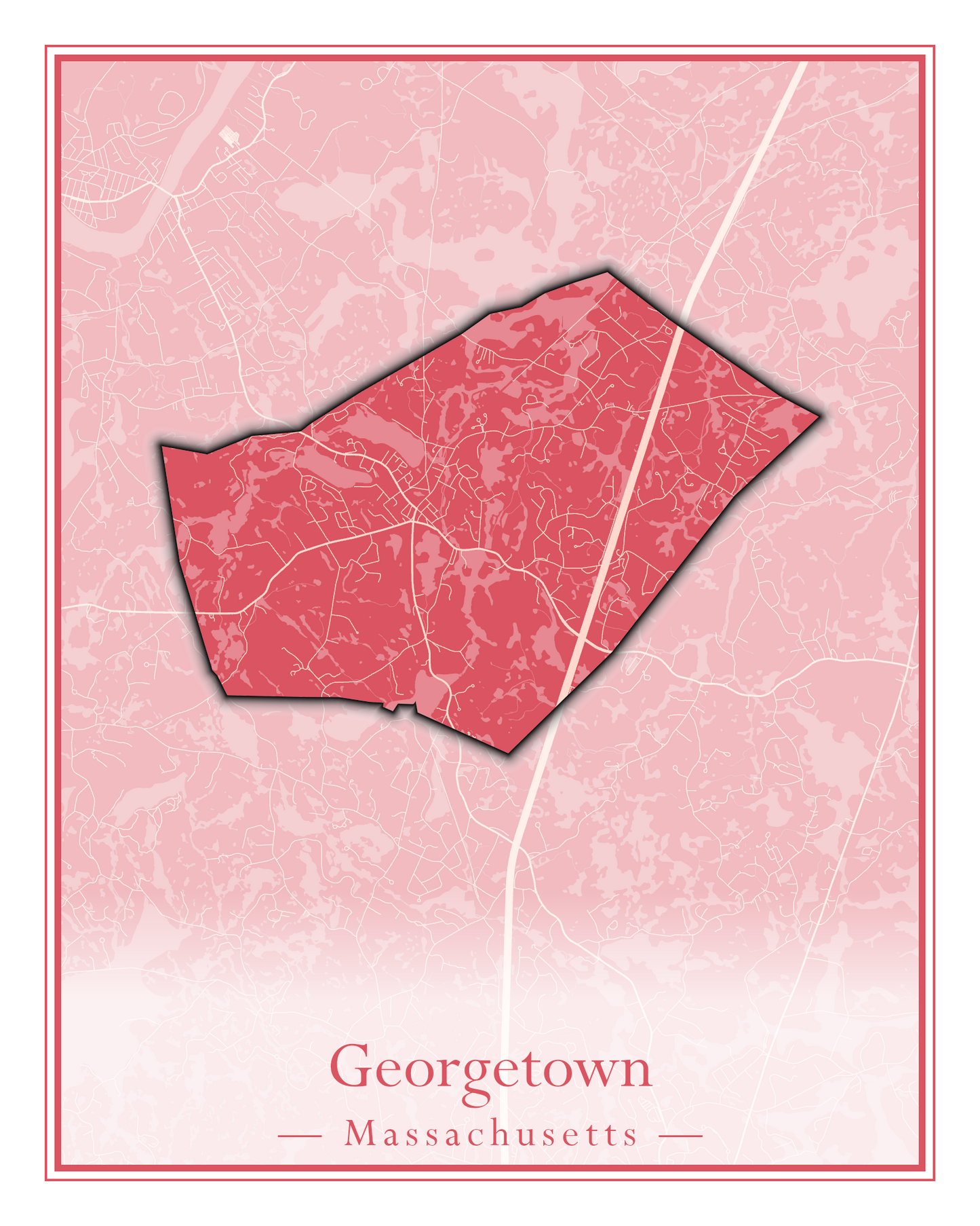 Massachusetts Towns - Street Map (Georgetown - Goshen)