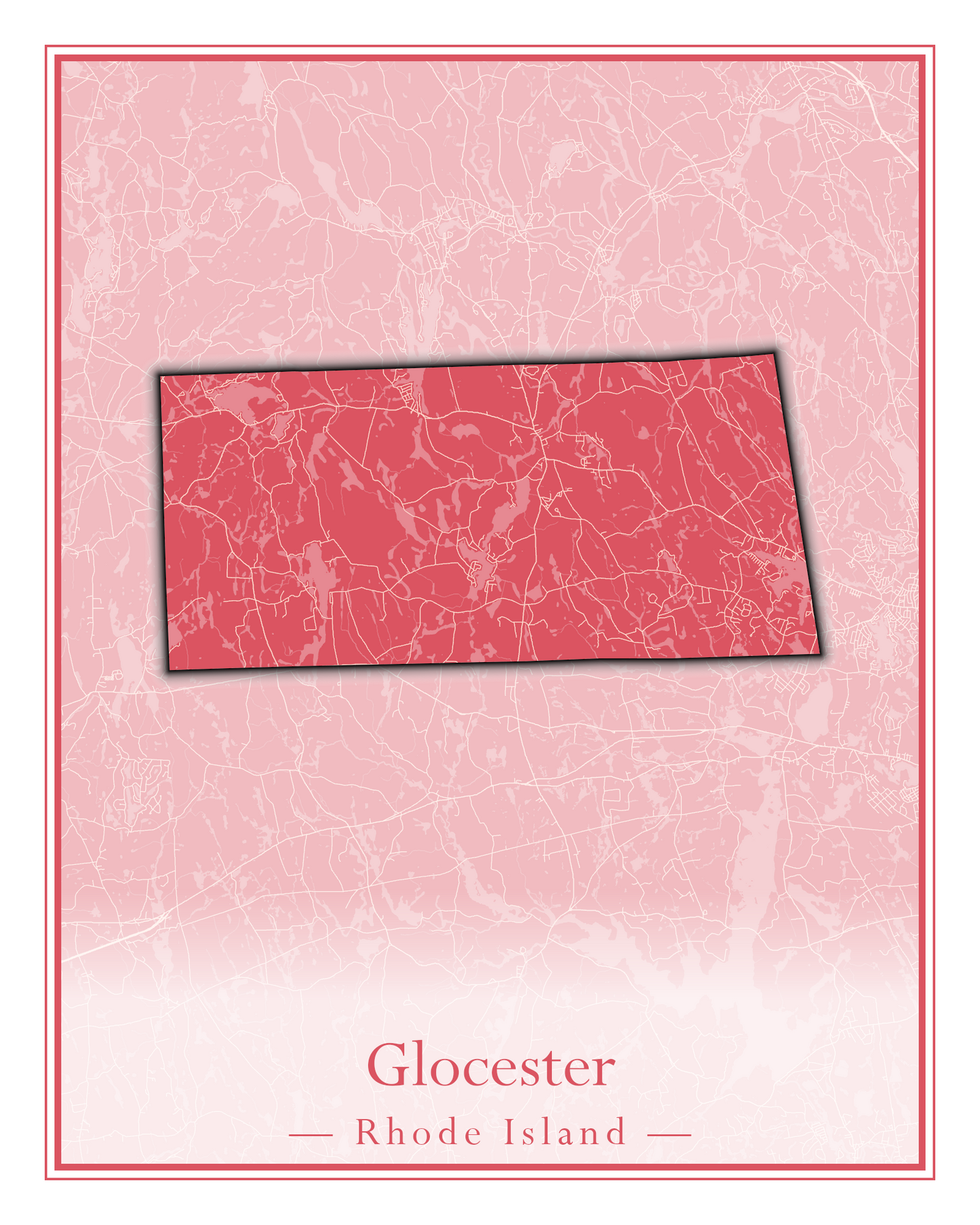 Rhode Island Towns - Street Map (Glocester - Johnston)