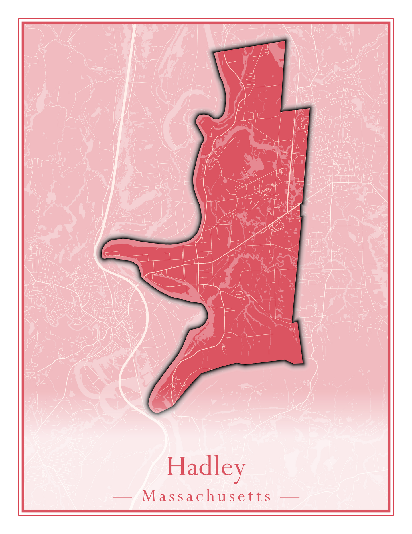 Massachusetts Towns - Street Map (Hadley - Hampden)