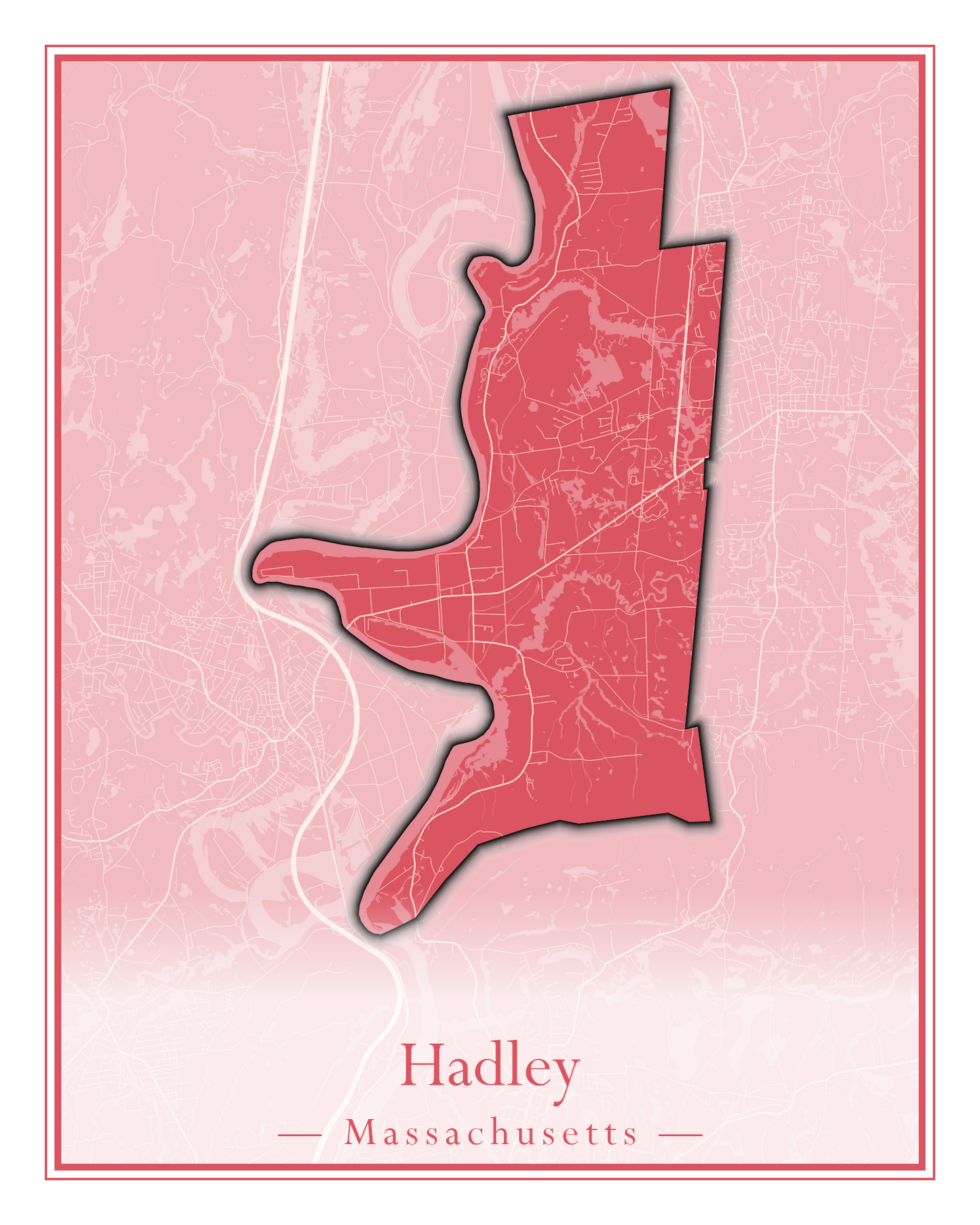 Massachusetts Towns - Street Map (Hadley - Hampden)